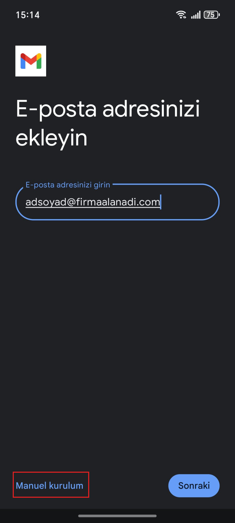 Email Adresi Girişi