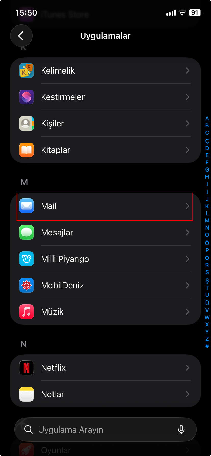 Email Uygulaması Seçimi